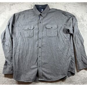 KÜHL Men's Button Up Shirt XXL Gray Long Sleeve Mountain Outdoor Rugged Casual